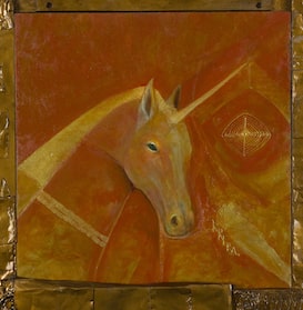 Unicorno - Opera 92 - Misto su Tela cm 40x40